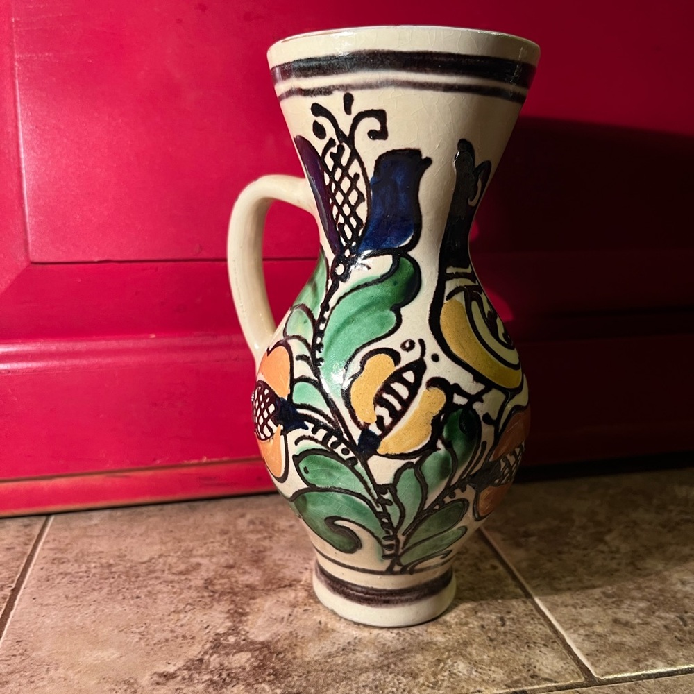 korond pottery Romania VTG Vase Folk Art Transylvania Art Beautiful Cute Decor